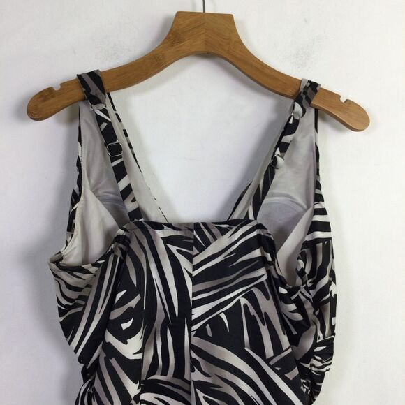 Miraclesuit Women Nora Safari Zebra One Piece Swimsuit Black/White Plus Size 20W - Picture 11 of 16